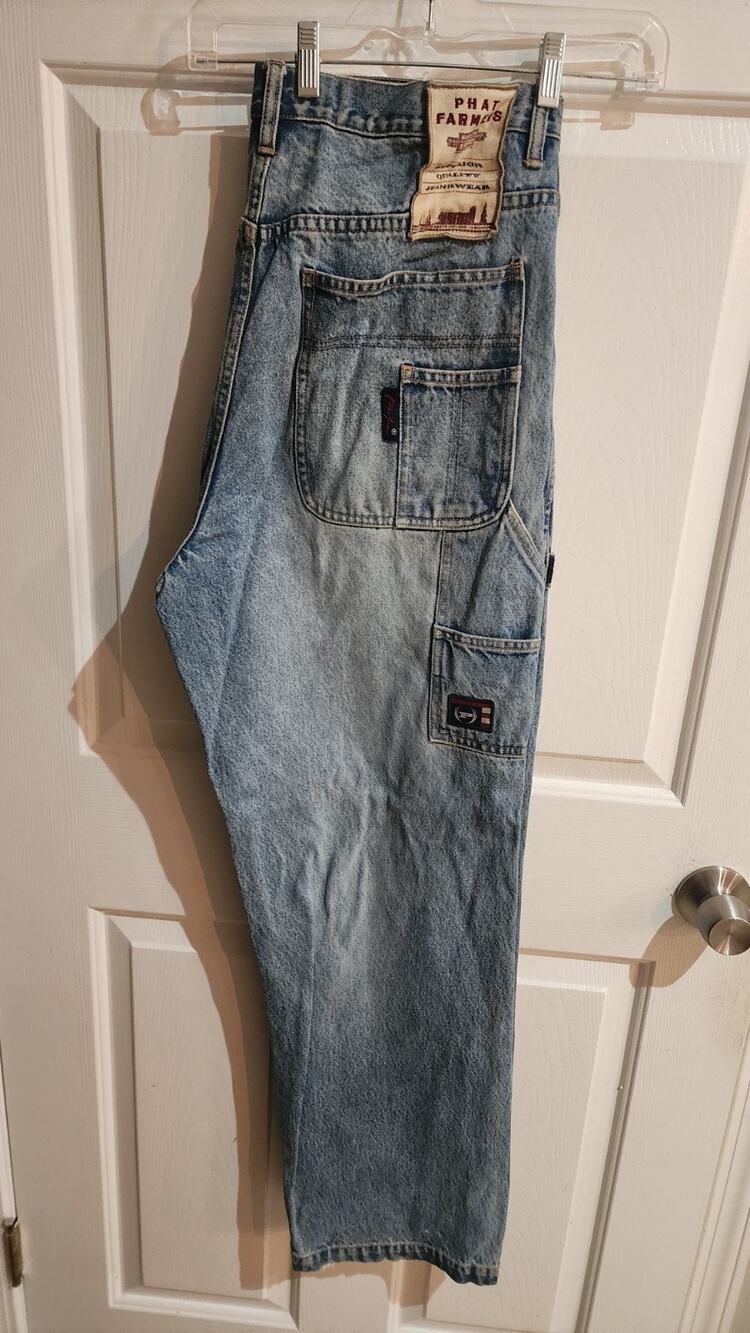 Vintage Phat Farm Phat Farmers Carpenter Jeans Baggy Y2K Acid Wash Denim 36x30
